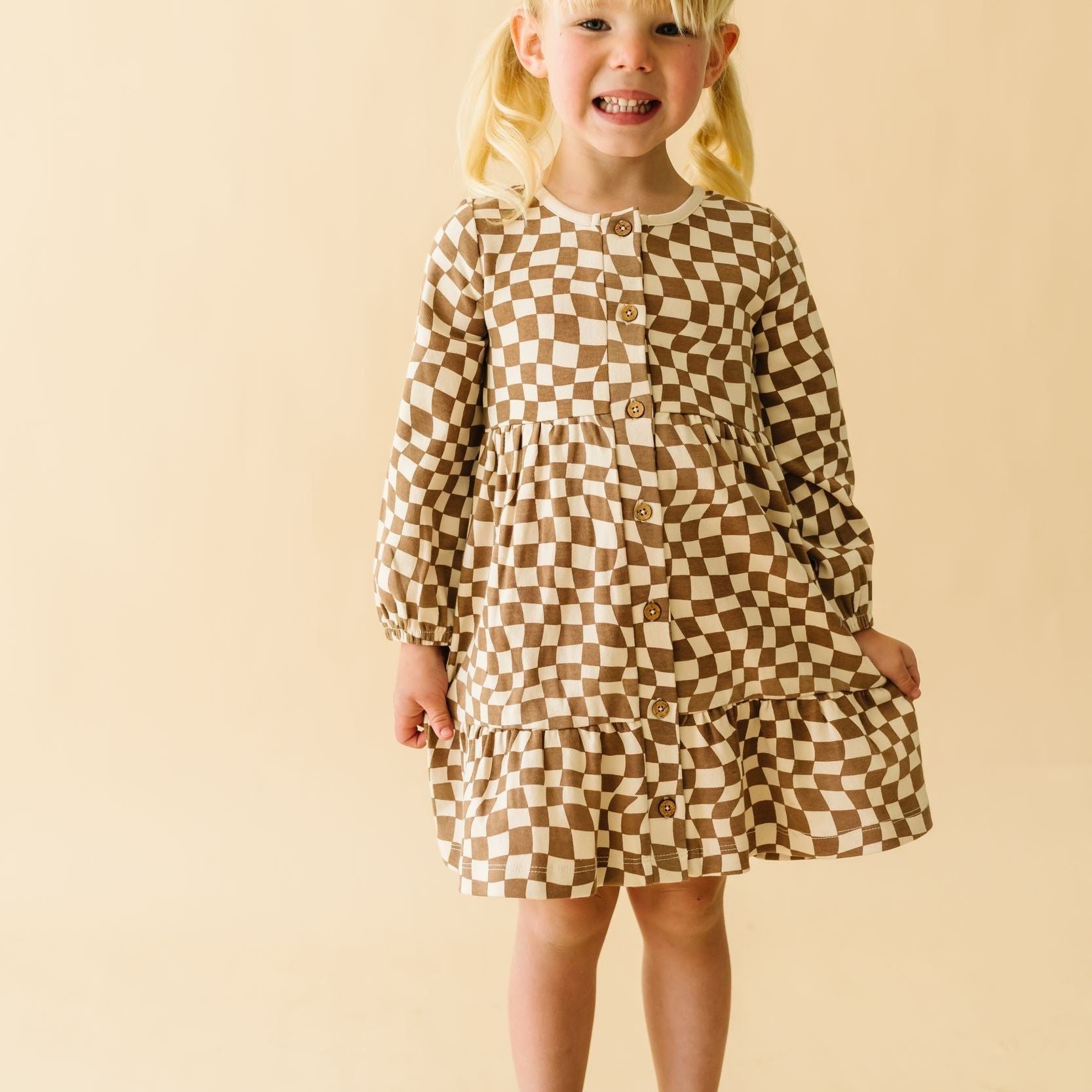 Organic Tiered Dress - Groovy - Makemake Organics
