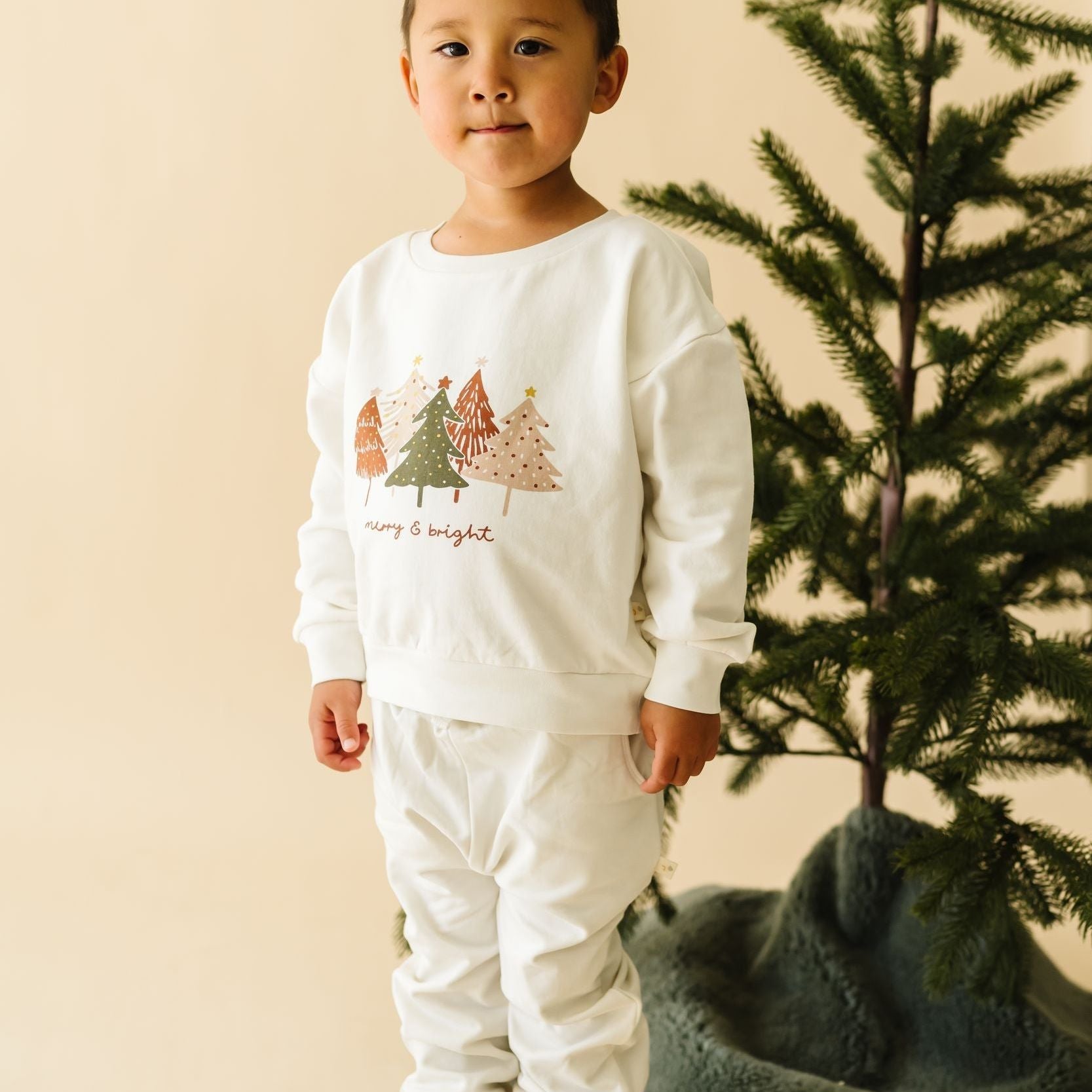 Organic Fleece Sweatshirt - Merry & Bright - Makemake Organics