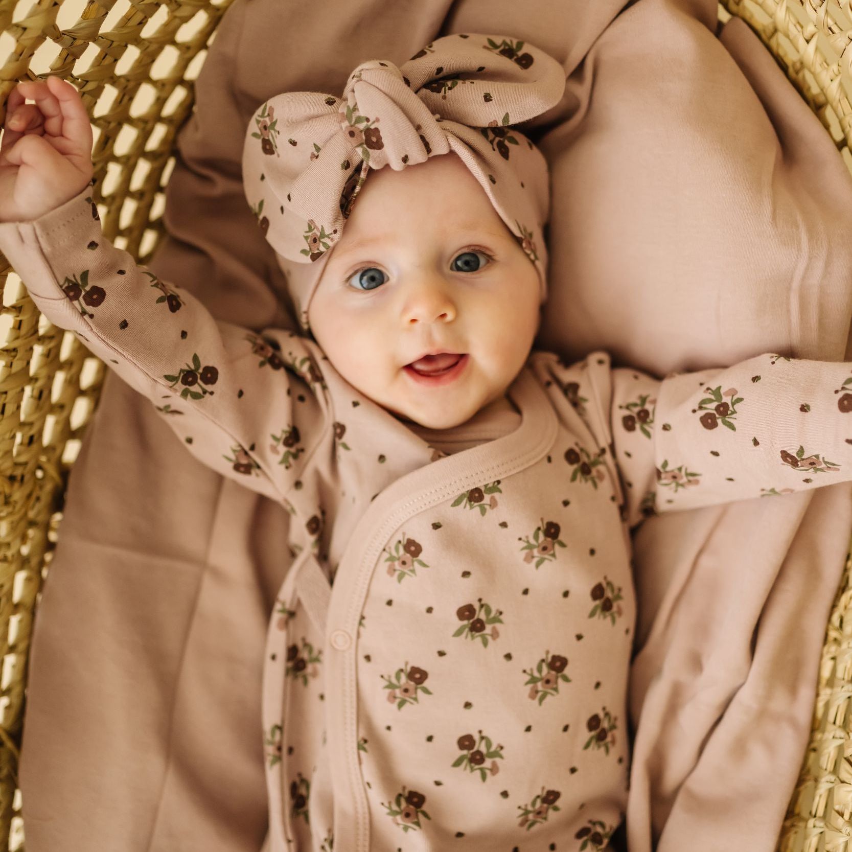 Organic Headwrap - Rose Ditsy - Makemake Organics