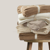Organic Knit Throw Blanket - Sand - Makemake Organics