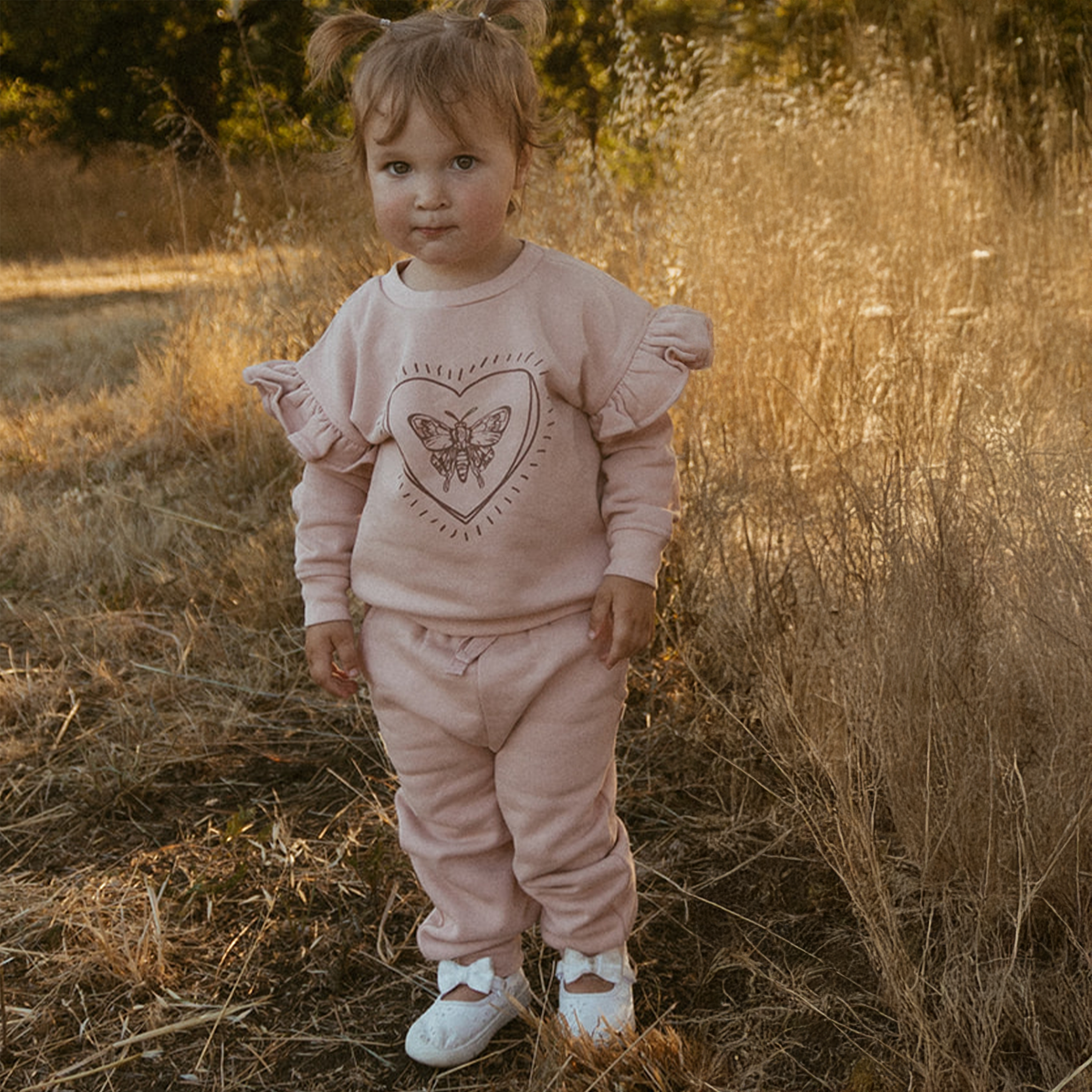 Organic Fleece Jogger Pants - Dusty Rose - Makemake Organics
