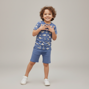 Organic Tee & Shorts Set - Dino - Makemake Organics
