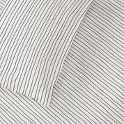 Organic Kids Fitted Sheet - Navy Stripes - Makemake Organics