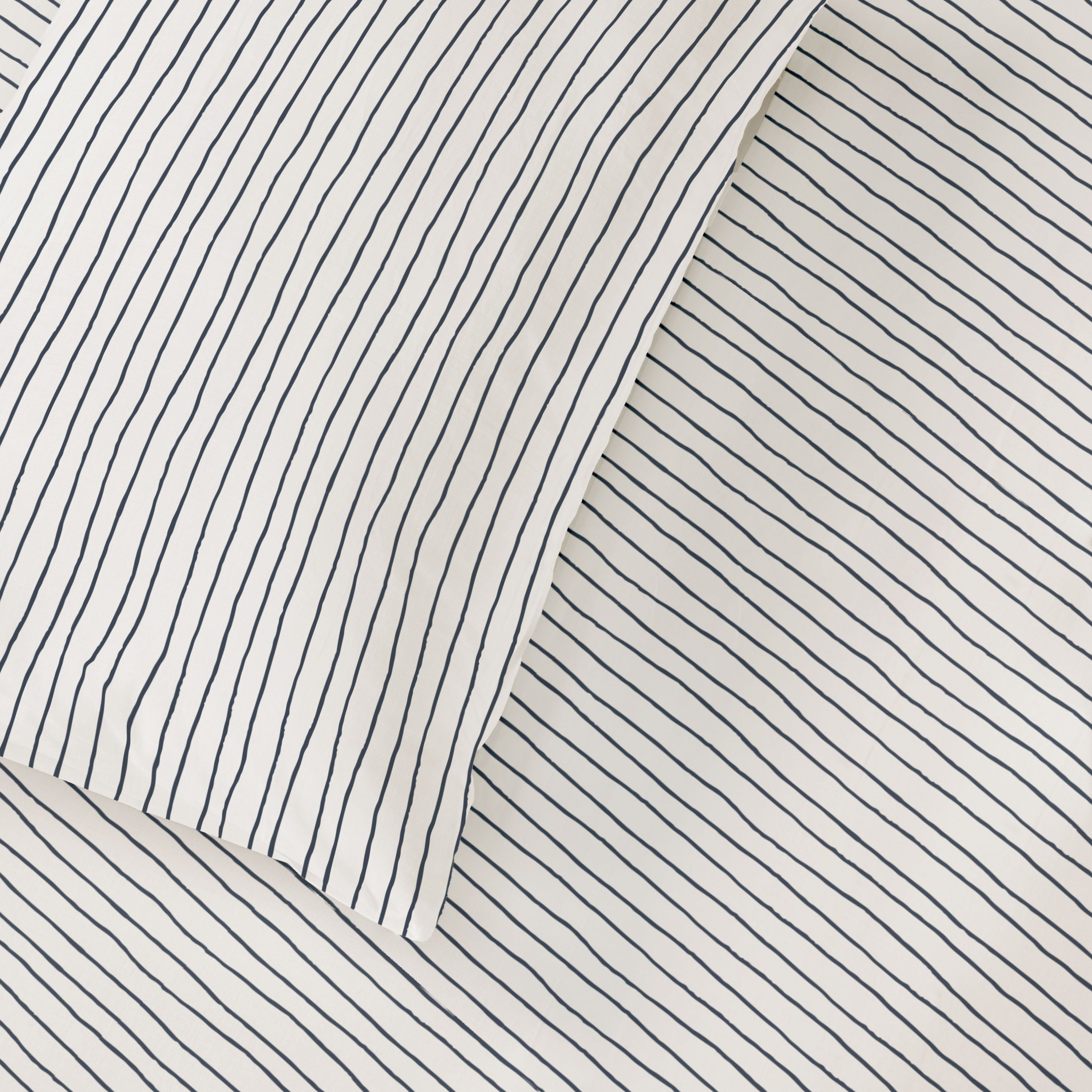 Organic Kids Fitted Sheet - Navy Stripes - Makemake Organics