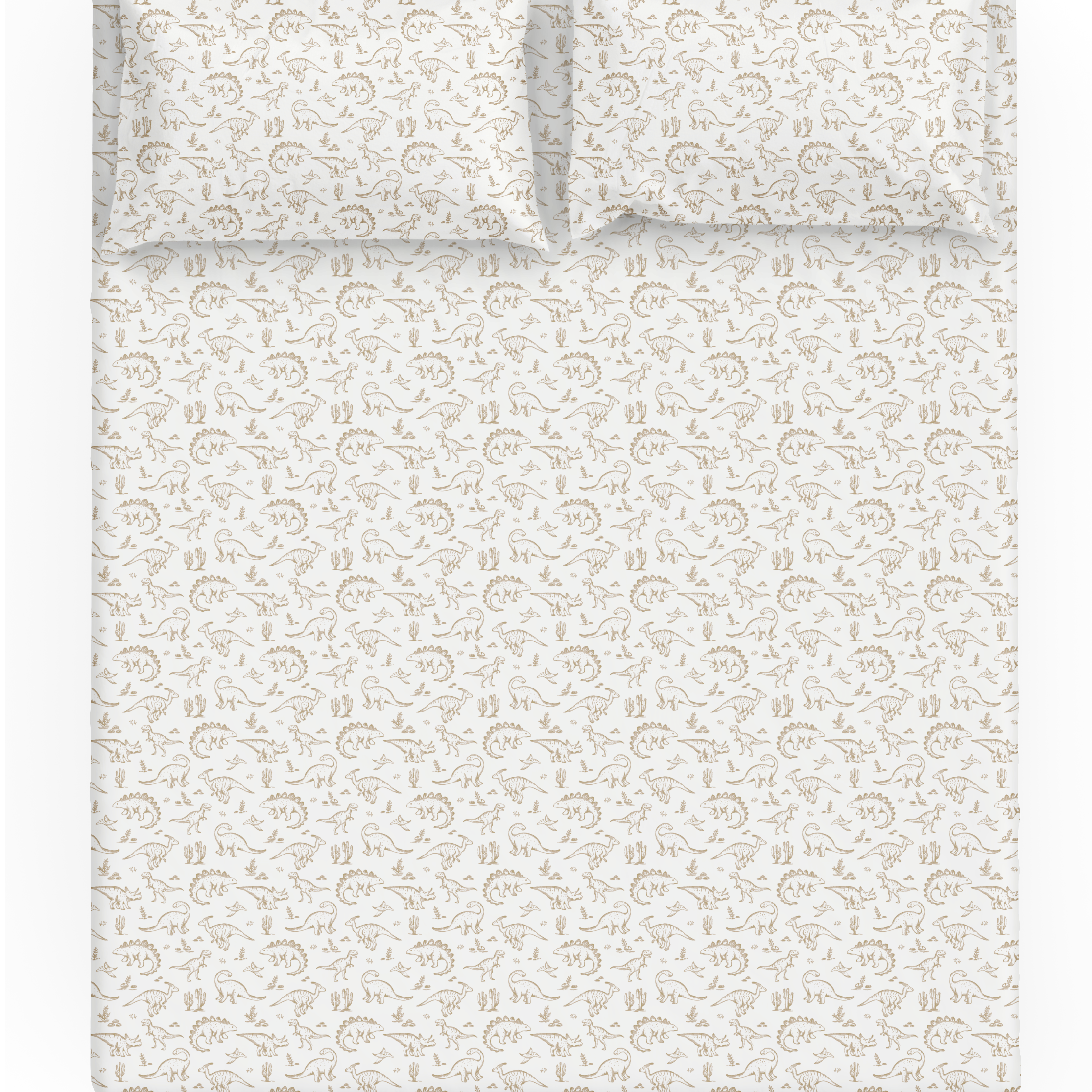 Organic Kids Fitted Sheet - Dino Dreams (Open Box) - Makemake Organics