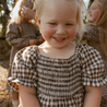 Organic Smocked Dress W/ Bloomers - Gingham Checks - Makemake Organics