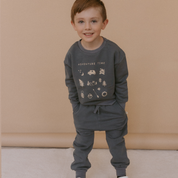 Organic Fleece Jogger Pants - Hale Navy - Makemake Organics