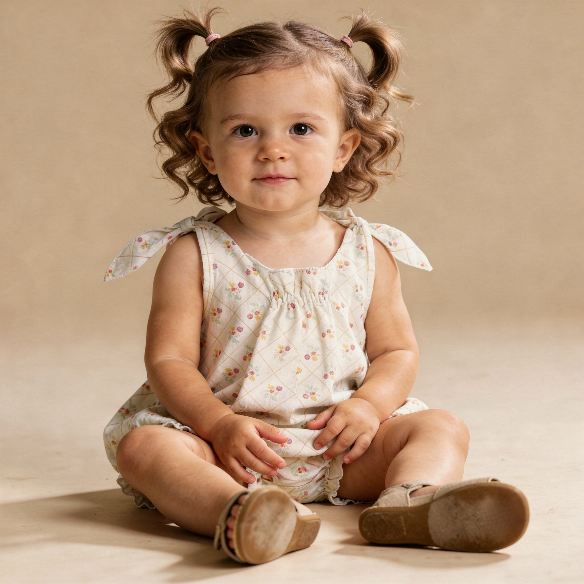 Organic Tie Shoulder Bubble Romper - Spring Weave - Makemake Organics
