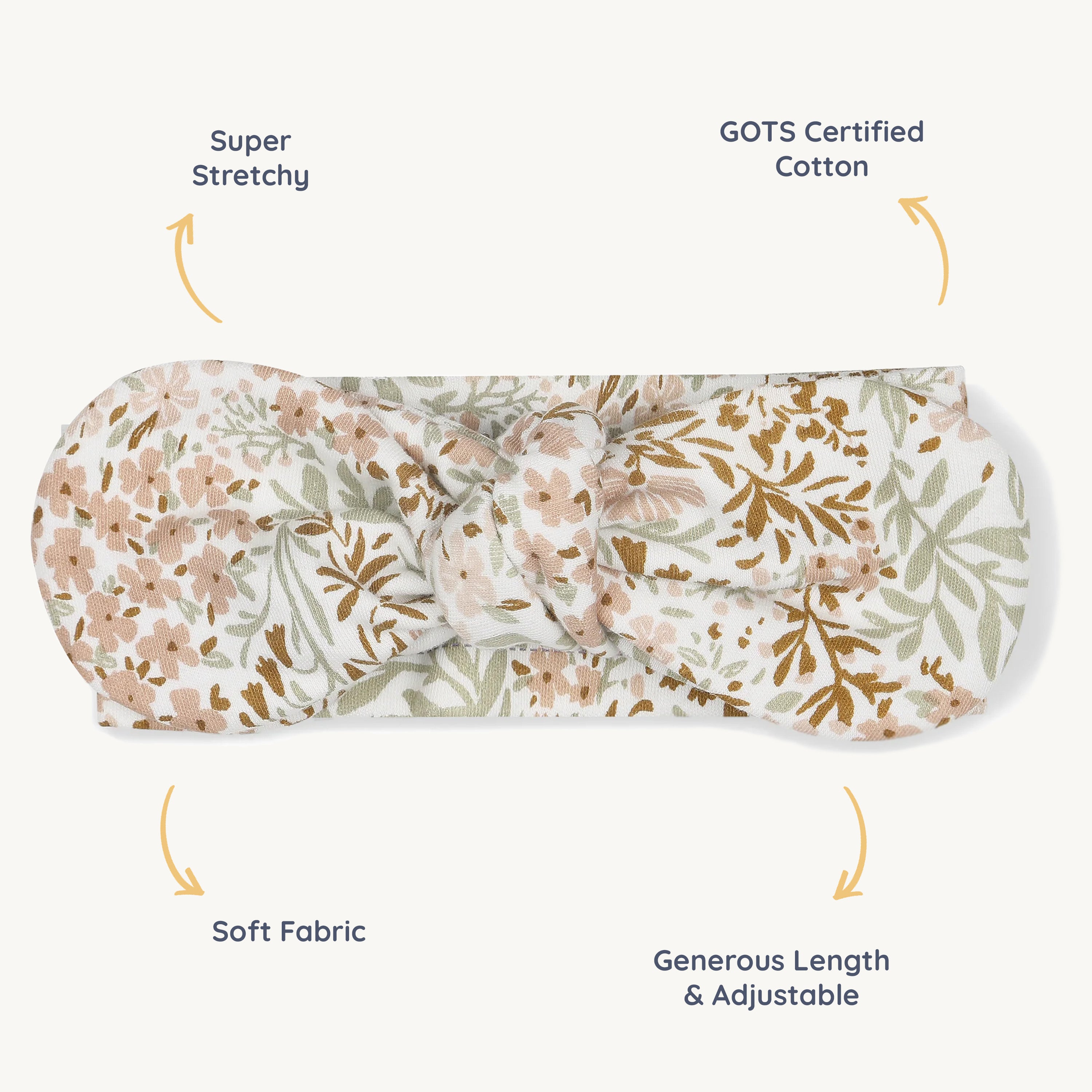 Organic Headwrap - Gardenia - Makemake Organics