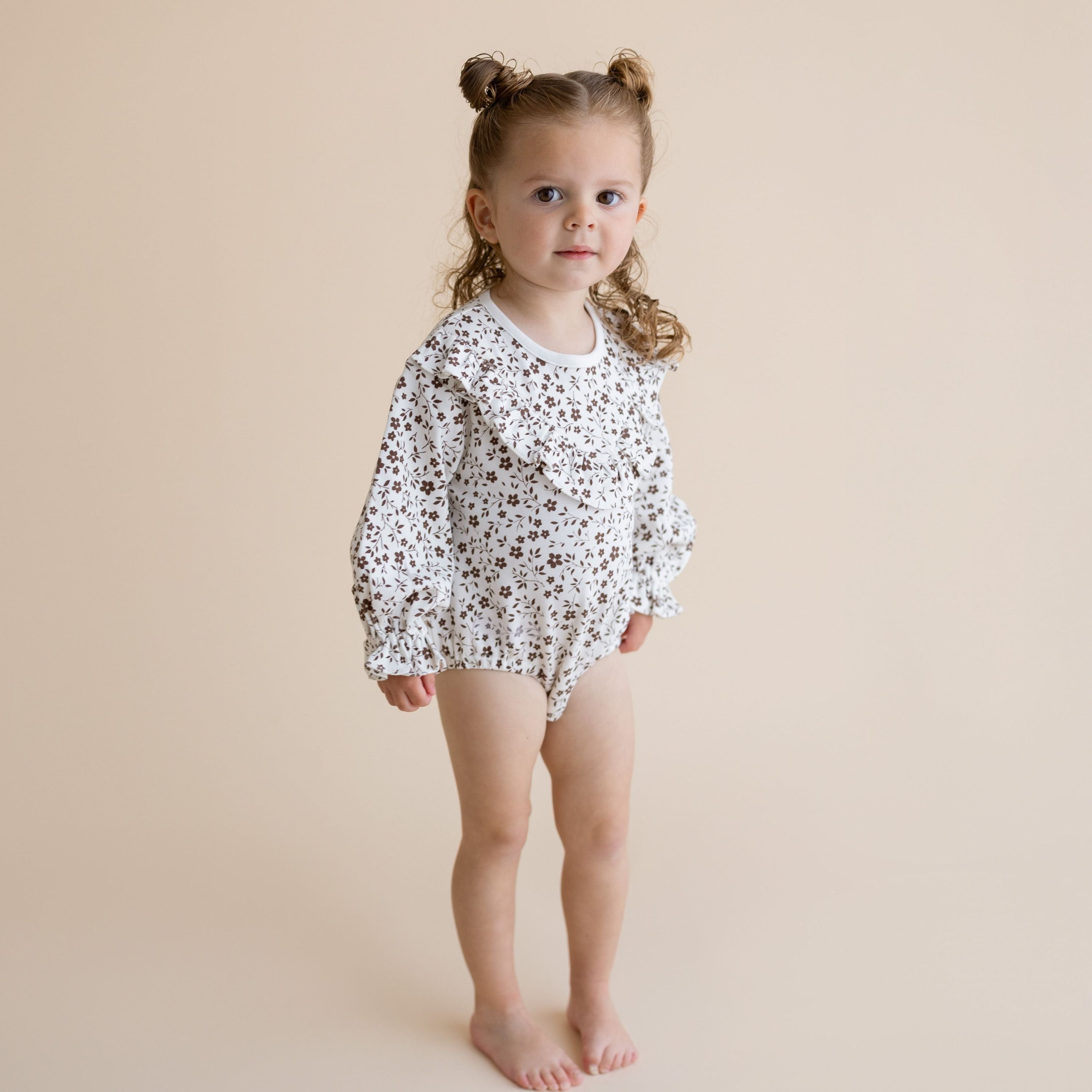 Organic Ruffle Bubble Romper - Wildvine - Makemake Organics