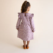 Organic Ruffle Sleeve Dress - Thistle - Makemake Organics