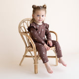 Organic Ruffle Full Sleeve Romper - Birch