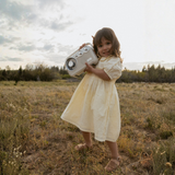 Organic Smocked Collar Dress - Butter Yellow