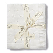 Organic Cotton Pointelle Baby Knit Blanket - Ivory - Makemake Organics