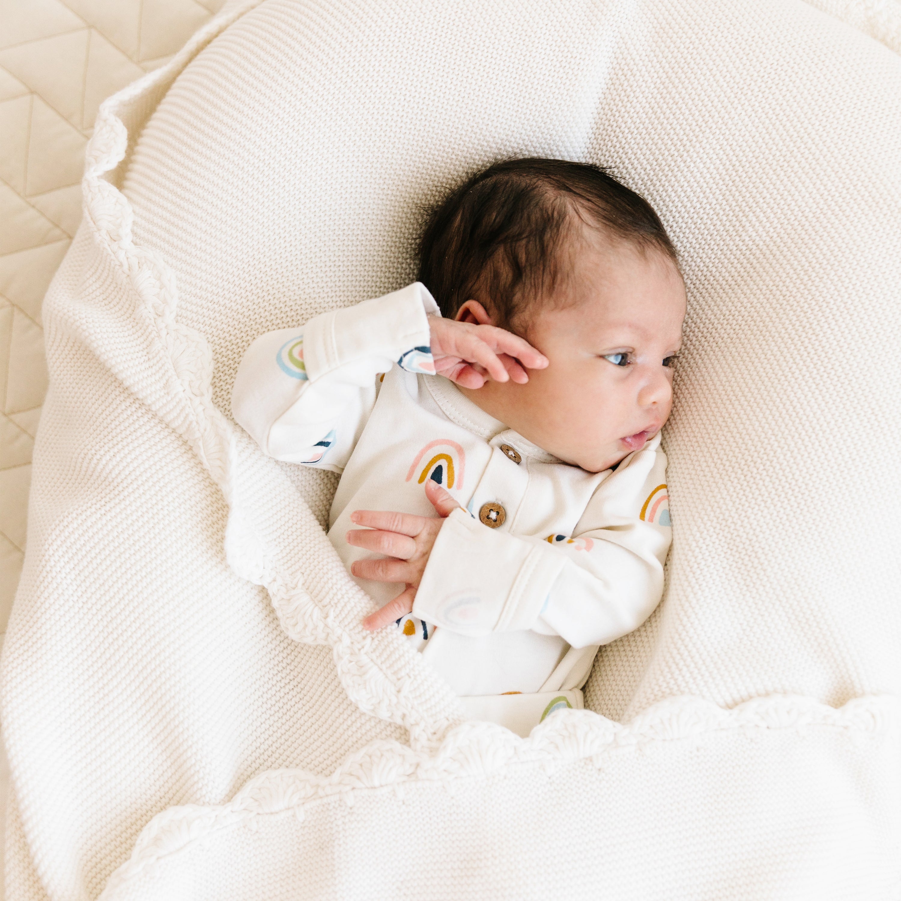 Baby Blanket Gift Set with Star Lovey - Ivory (Open Box Deal) - Makemake Organics