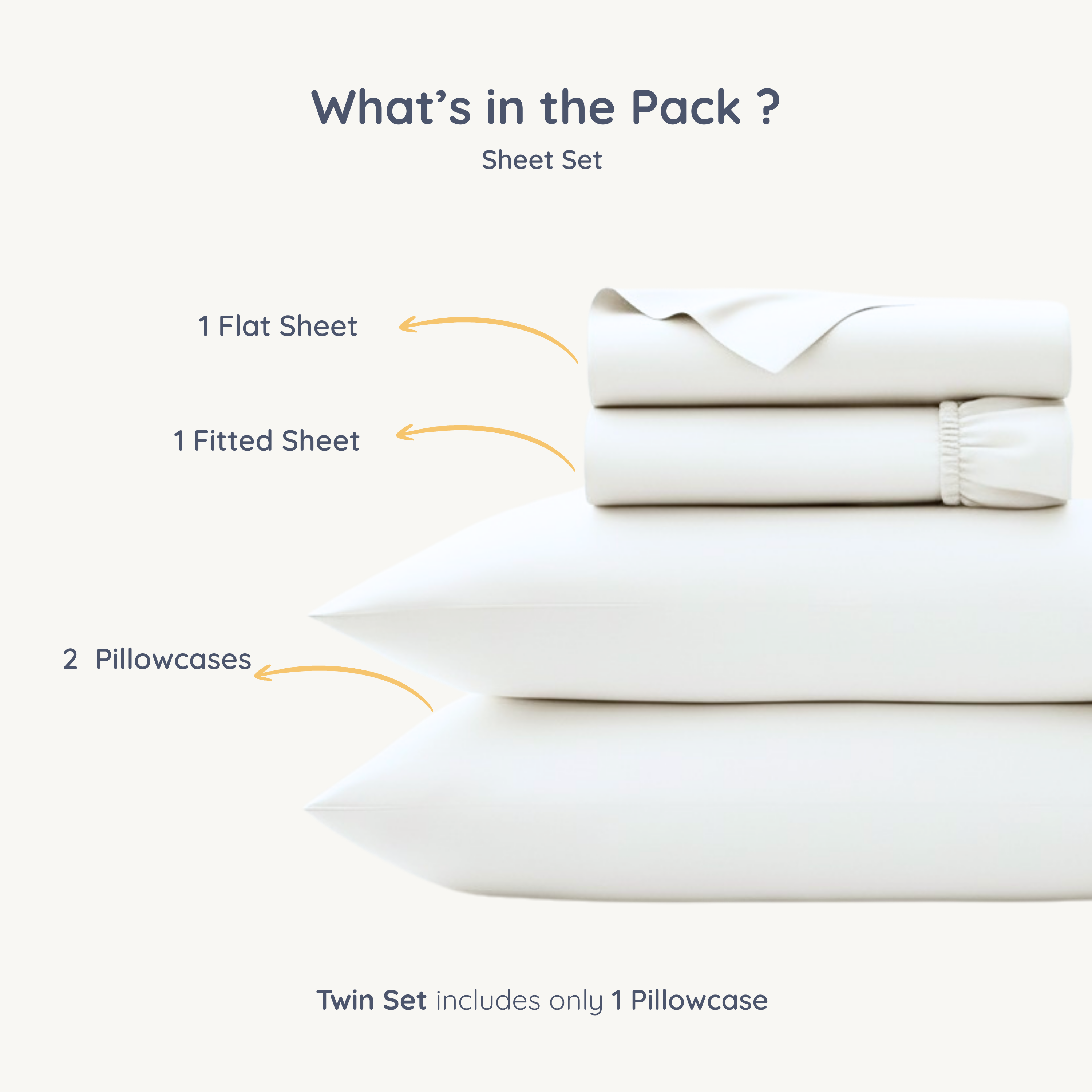Organic Cotton Sheet Set - Ivory - Makemake Organics
