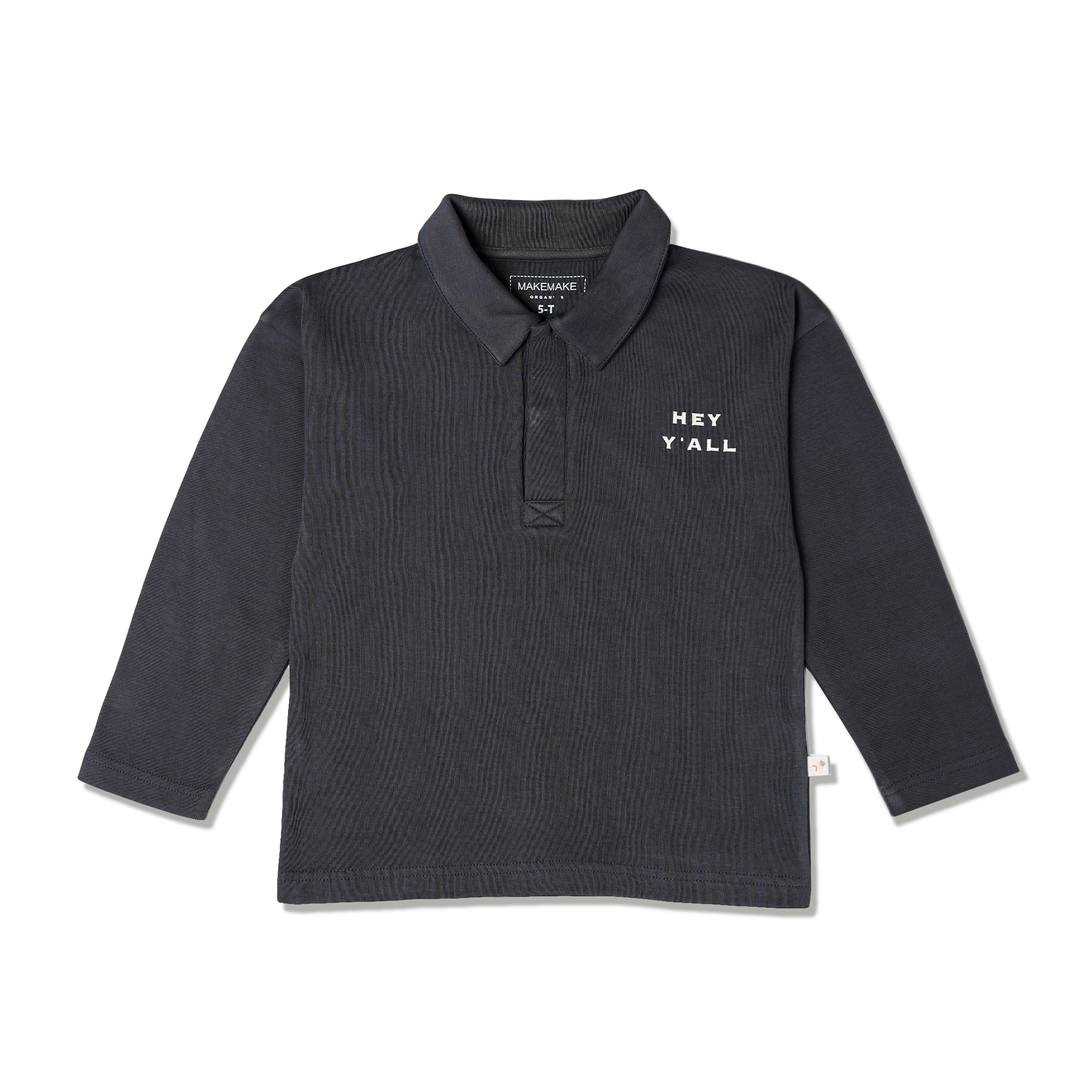 Organic Long Sleeve Polo - Hale Navy - Makemake Organics