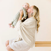Organic Baby Blanket Knit Pointelle - Vanilla - Makemake Organics