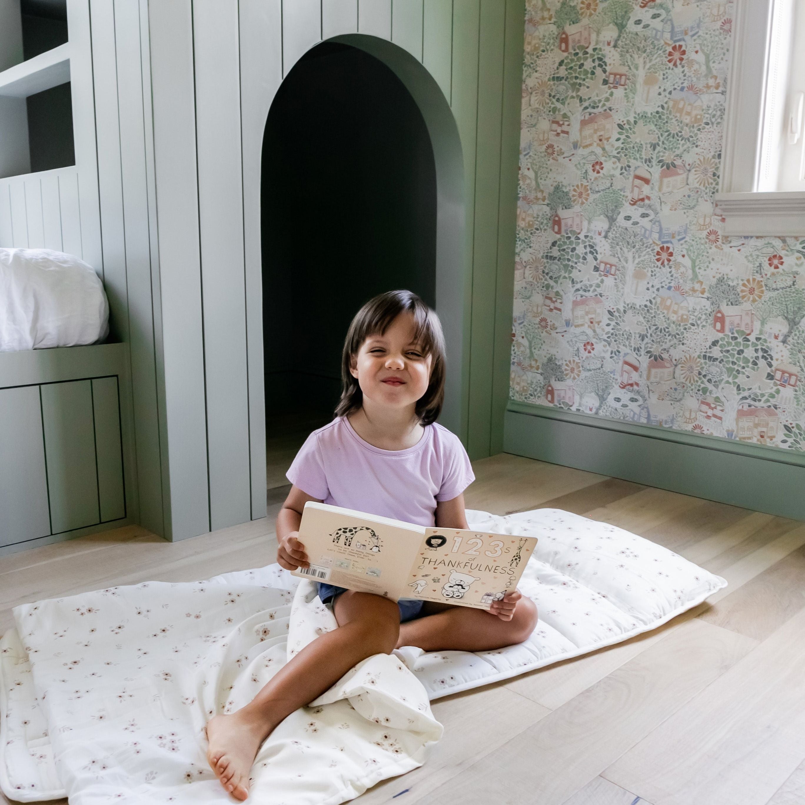Organic Cozy Comfort Nap Mat - Bloom - Makemake Organics