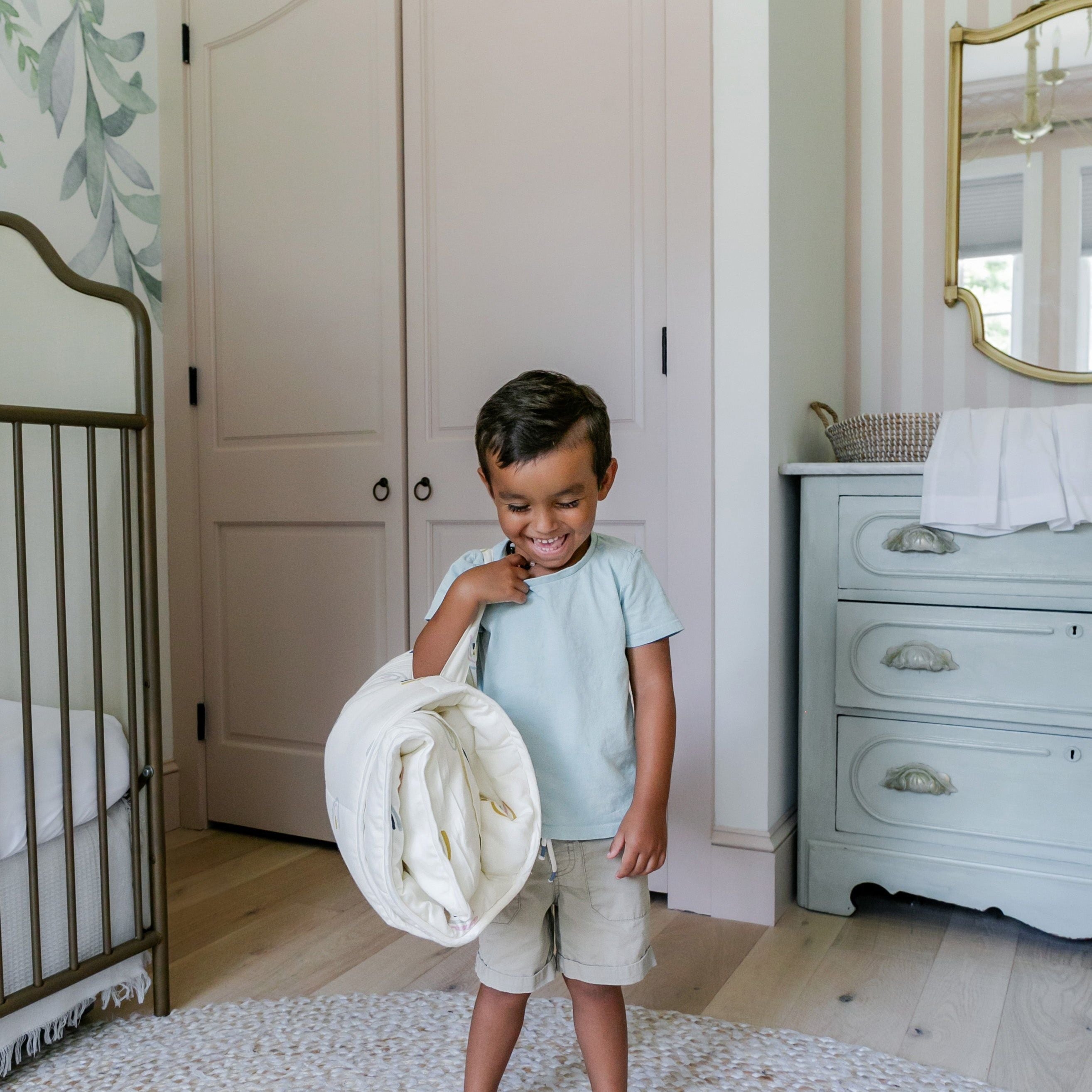 Organic Cozy Comfort Nap Mat - Rainbow - Makemake Organics