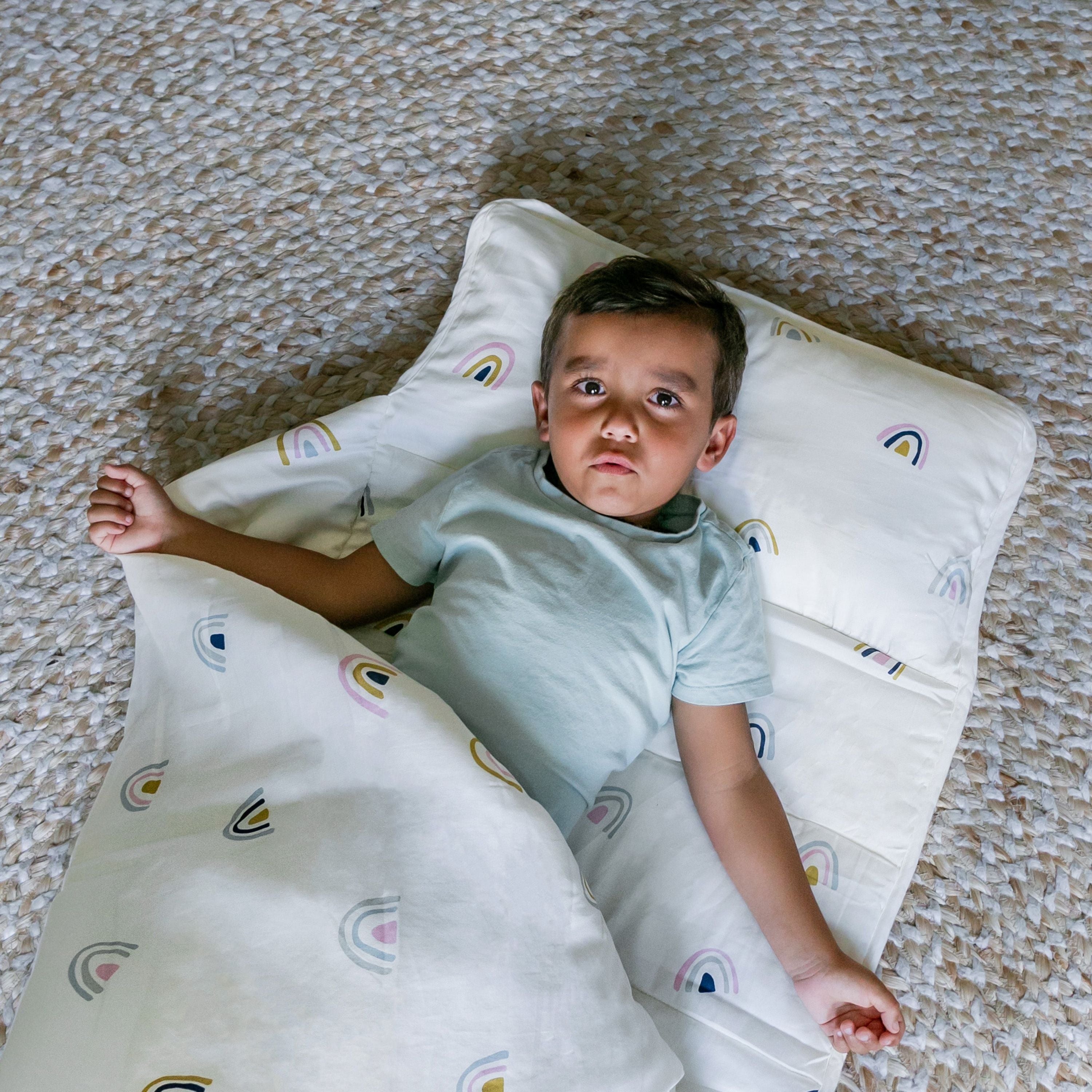 Organic Cozy Comfort Nap Mat - Rainbow - Makemake Organics