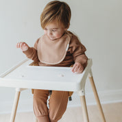 Organic Baby Bibs Muslin - Ivory & Taupe