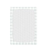 White Mini Crib Fitted Sheet - Gingham with a quilted pattern in the center and gray checkered border on a pure white background by Makemake Organics.