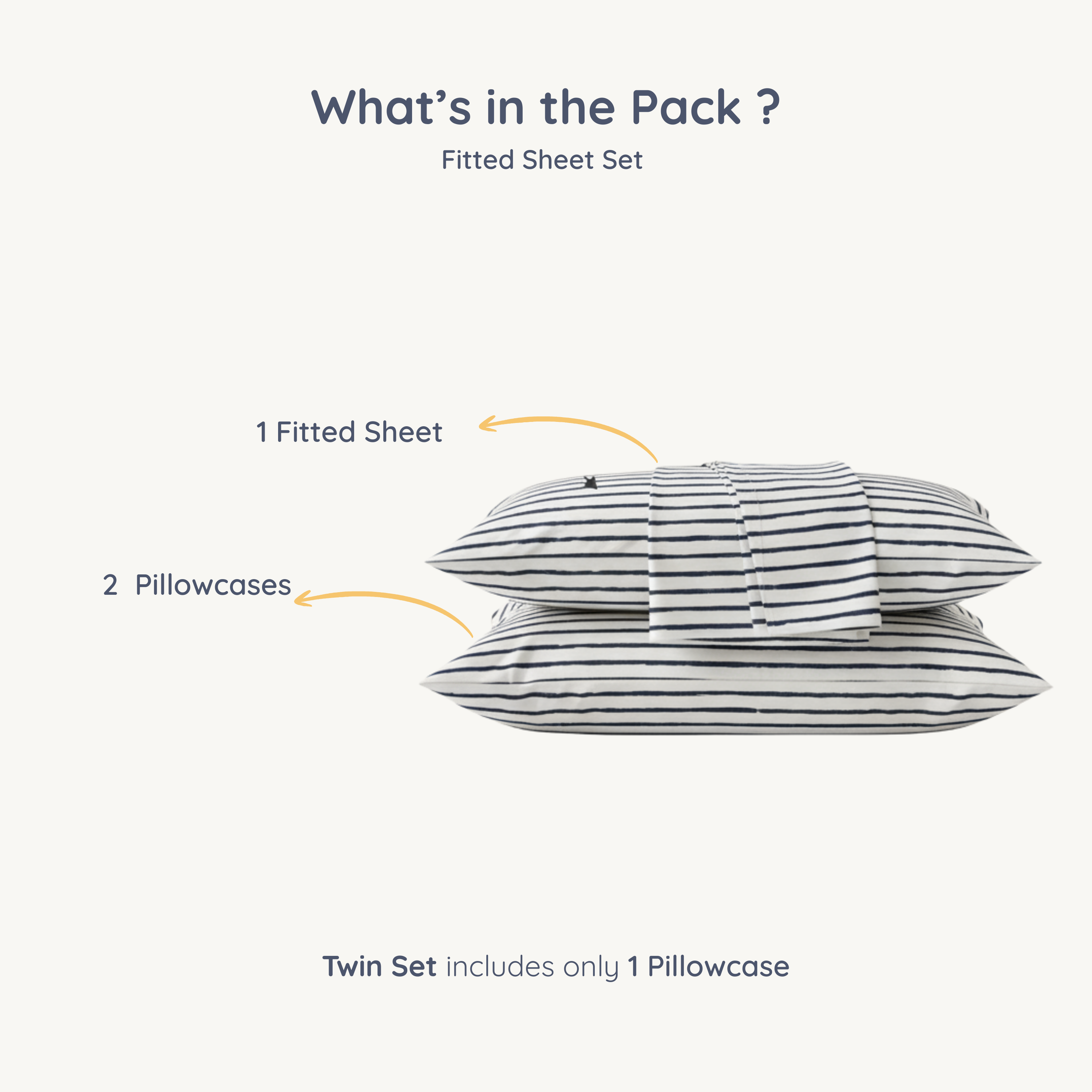 Organic Kids Fitted Sheet - Navy Stripes - Makemake Organics