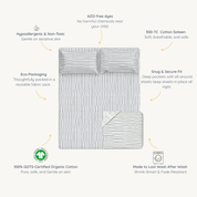 Organic Kids Fitted Sheet - Navy Stripes - Makemake Organics