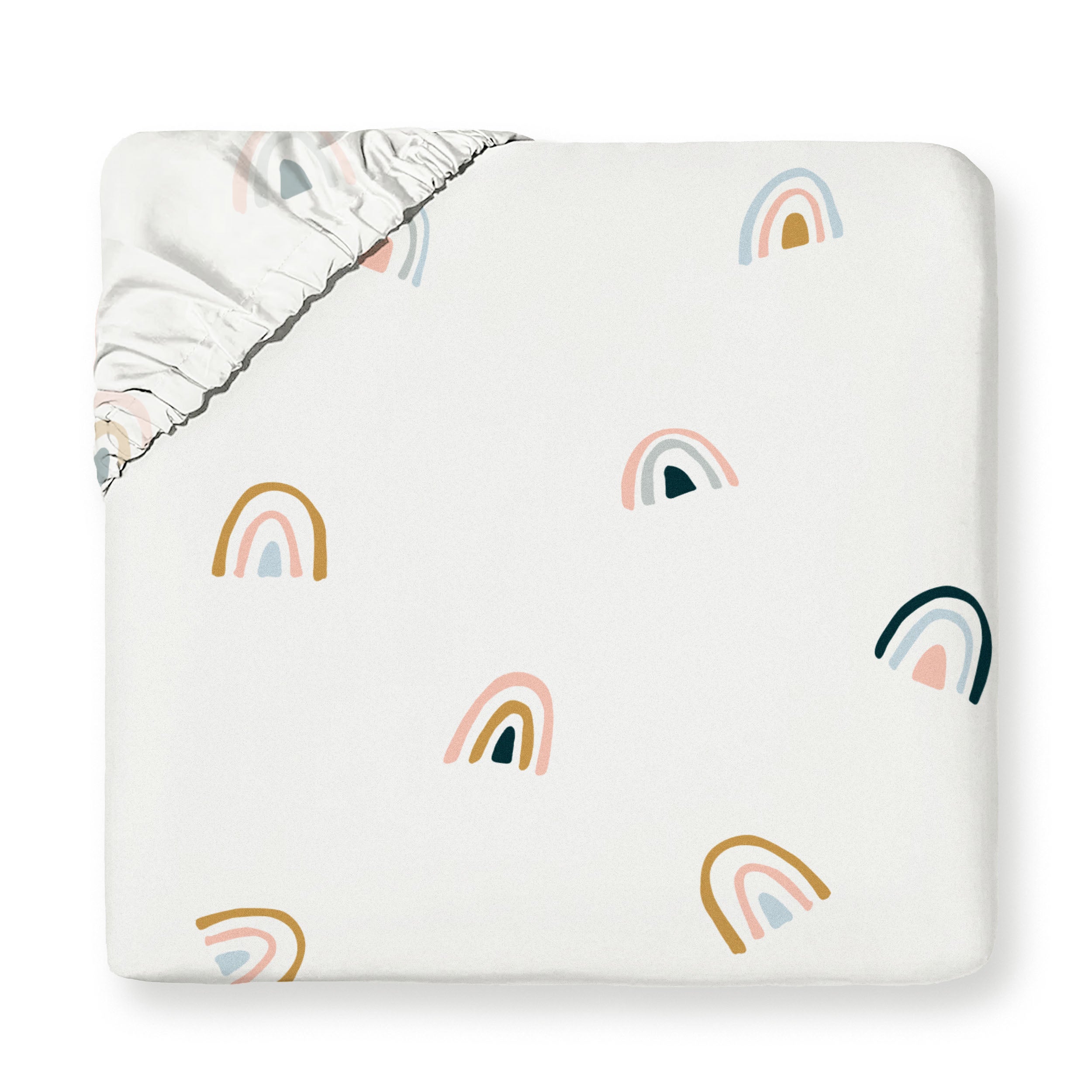 Organic Kids Fitted Sheet - Rainbow - Makemake Organics