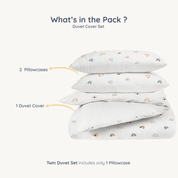 Organic Duvet Cover - Dotty & Rainbow - Makemake Organics