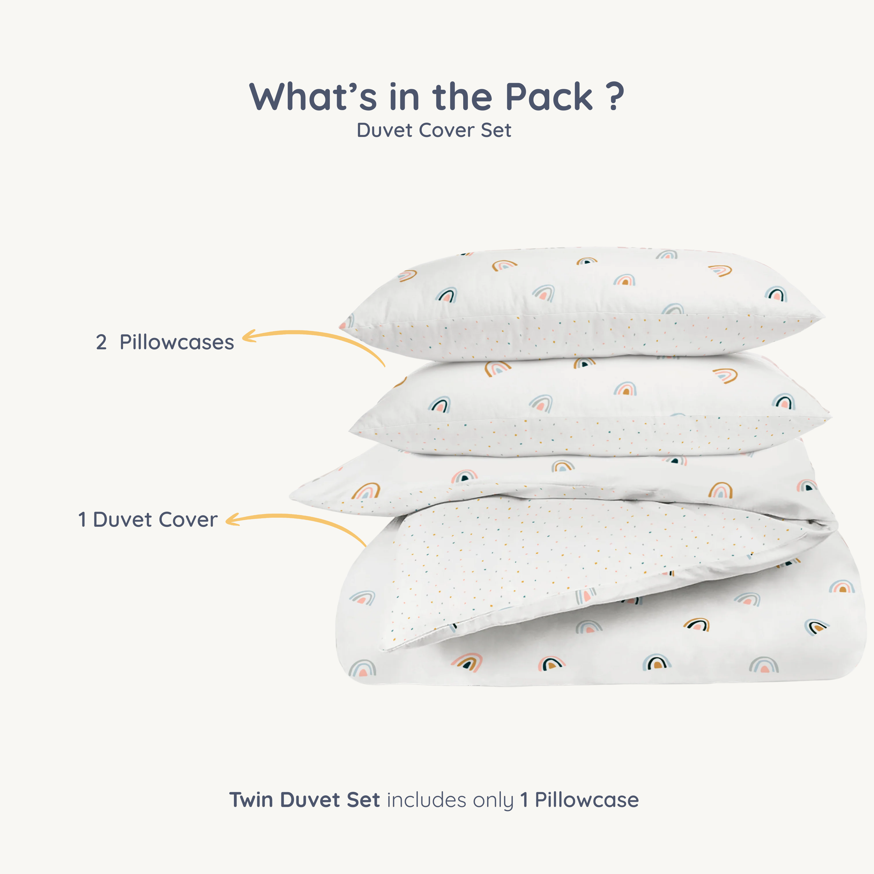 Organic Duvet Cover - Dotty & Rainbow - Makemake Organics