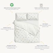 Organic Duvet Cover - Dotty & Rainbow - Makemake Organics