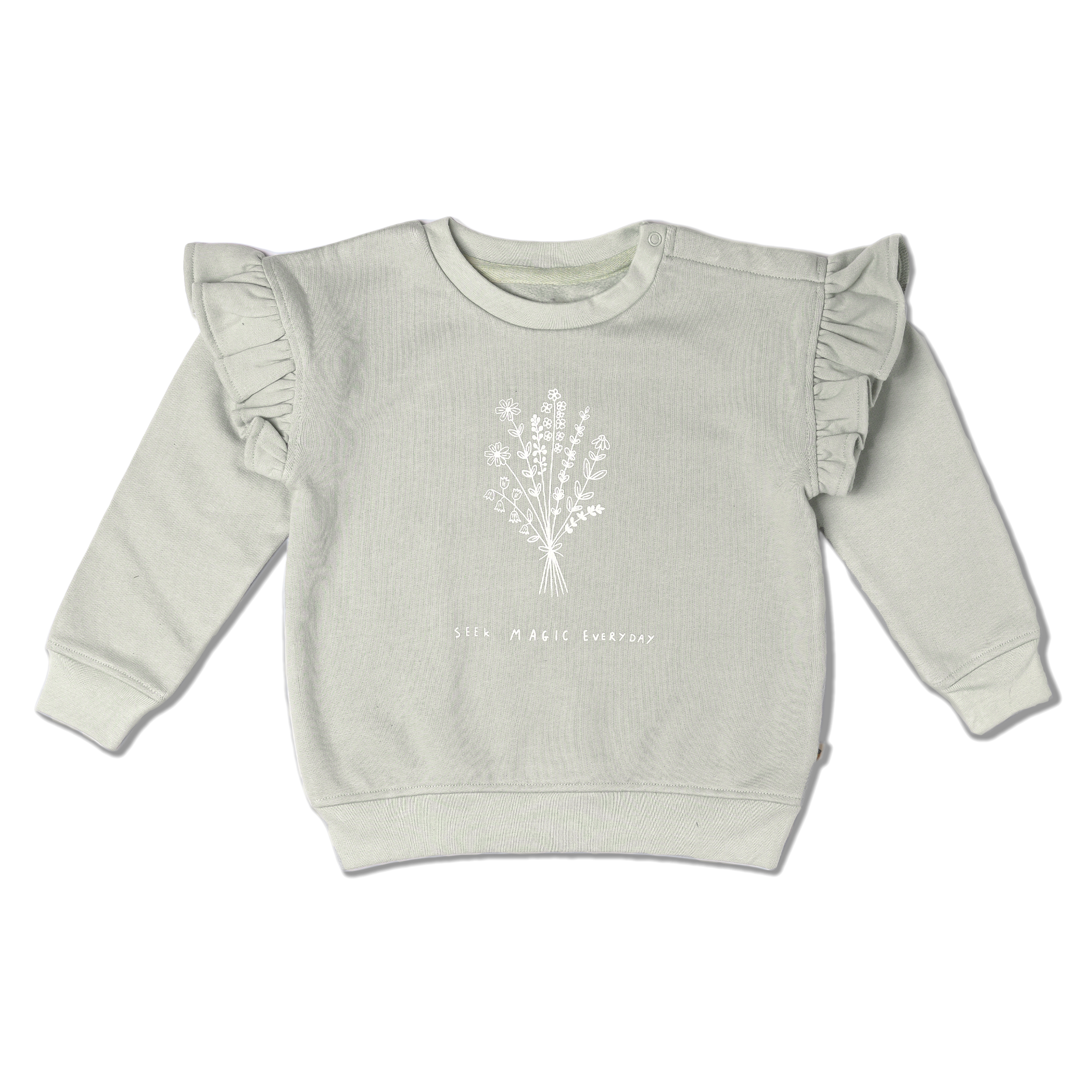 Organic Fleece Ruffle Sleeve Sweatshirt - Magic - Makemake Organics