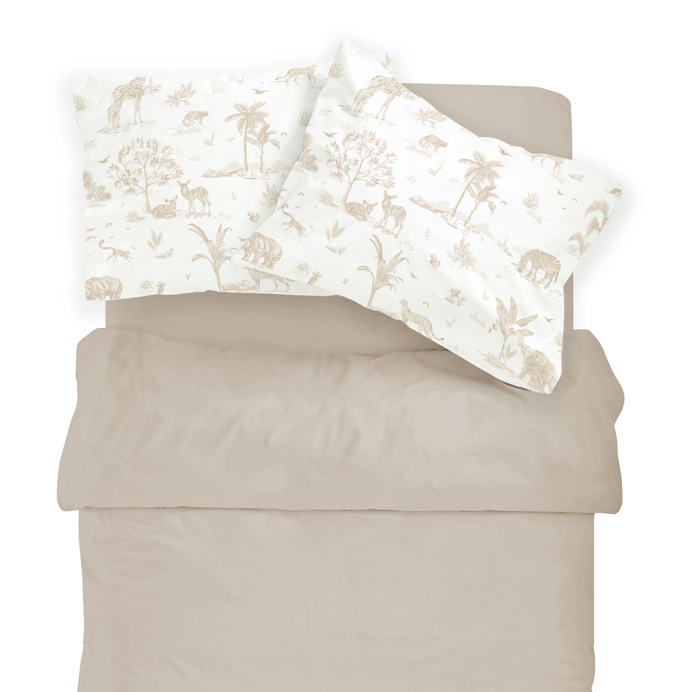 Organic Toddler Pillowcase - Safari - Makemake Organics