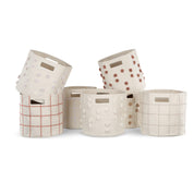 Handmade Canvas Storage Basket Pom Pom - Pecan - Makemake Organics