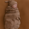 Organic Swaddle Blanket & Hat Set - Sun - Makemake Organics
