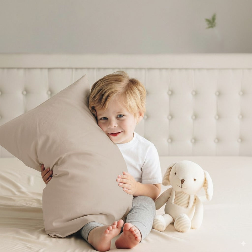 Organic Toddler Pillowcase - Taupe - Makemake Organics