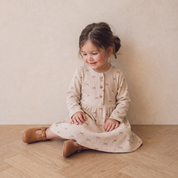 Organic Buttoned Dress - Tiny Bows