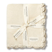 Organic Cotton Scalloped Baby Blanket - Vanilla - Makemake Organics