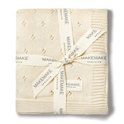 Organic Baby Blanket Knit Pointelle - Vanilla - Makemake Organics