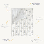 Organic Kids Quilt - Astro & Navy Blue Stripes (Open Box) - Makemake Organics