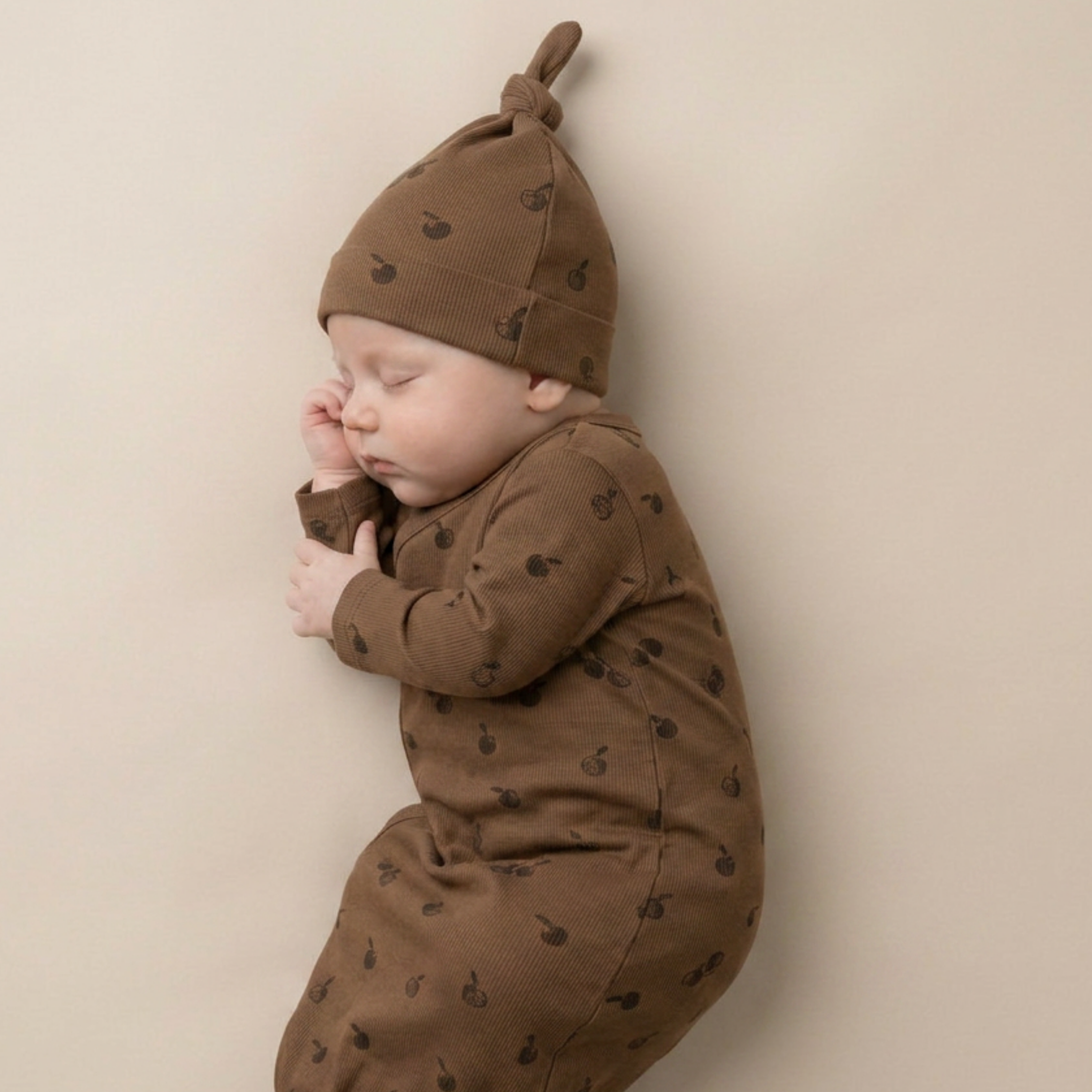 Organic Kimono Infant Sleep Gown - Apple