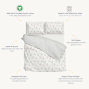 Organic Duvet Cover - Astro & Navy Blue Stripes - Makemake Organics