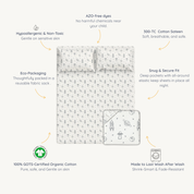 Organic Kids Fitted Sheet - Astro - Makemake Organics