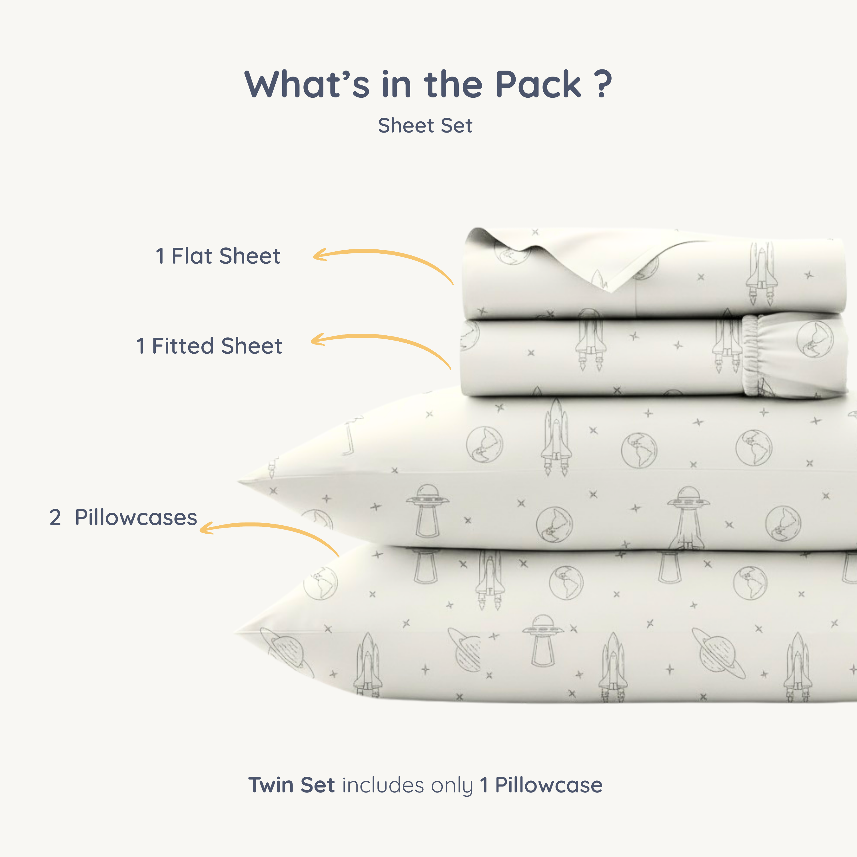 Organic Cotton Sheet Set - Astro - Makemake Organics