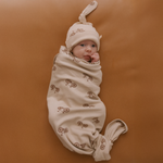 Organic Swaddle Blanket & Hat Set - Bicycle - Makemake Organics