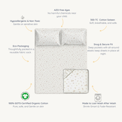 Organic Kids Fitted Sheet - Bloom - Makemake Organics