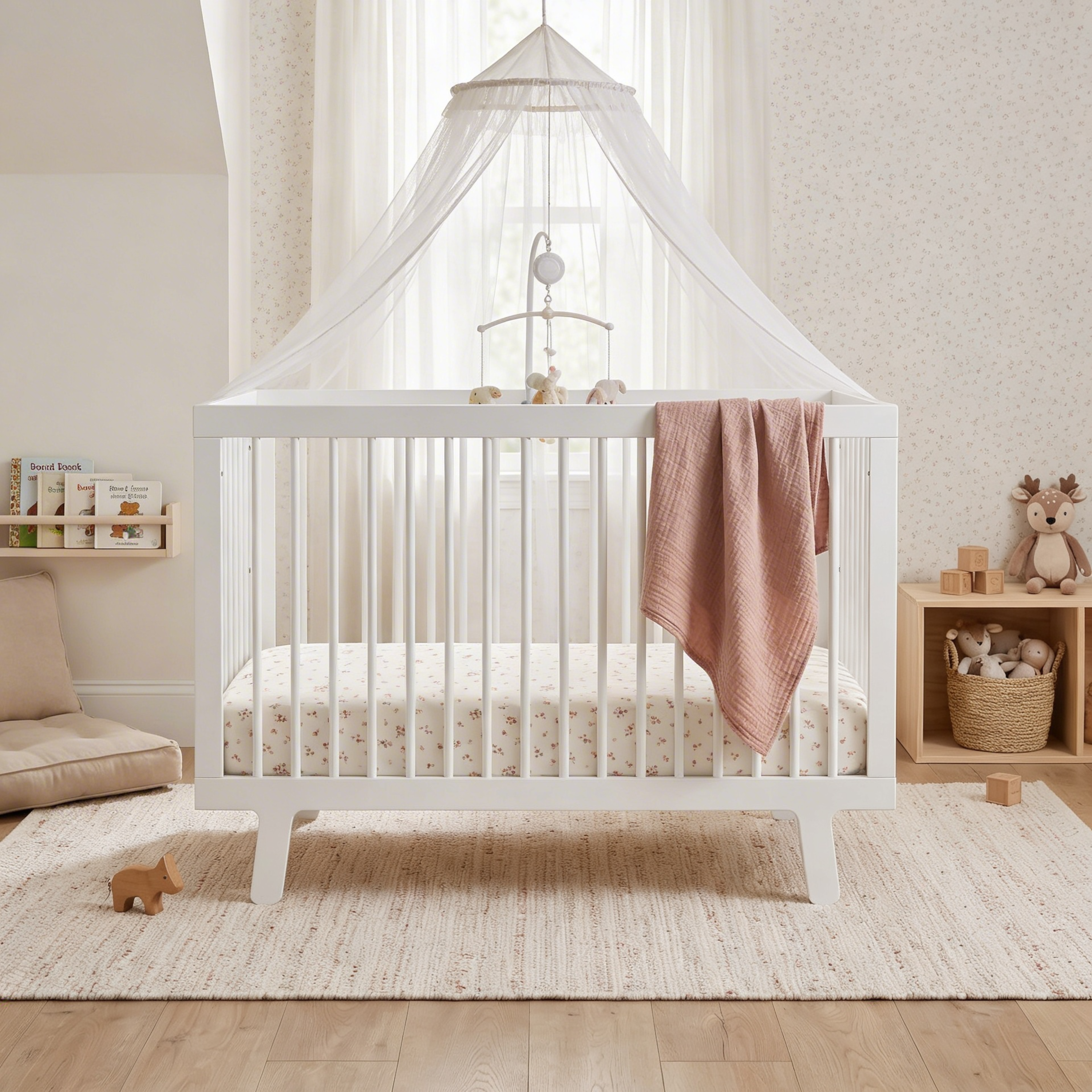 Organic Crib Sheet - Bloom - Makemake Organics