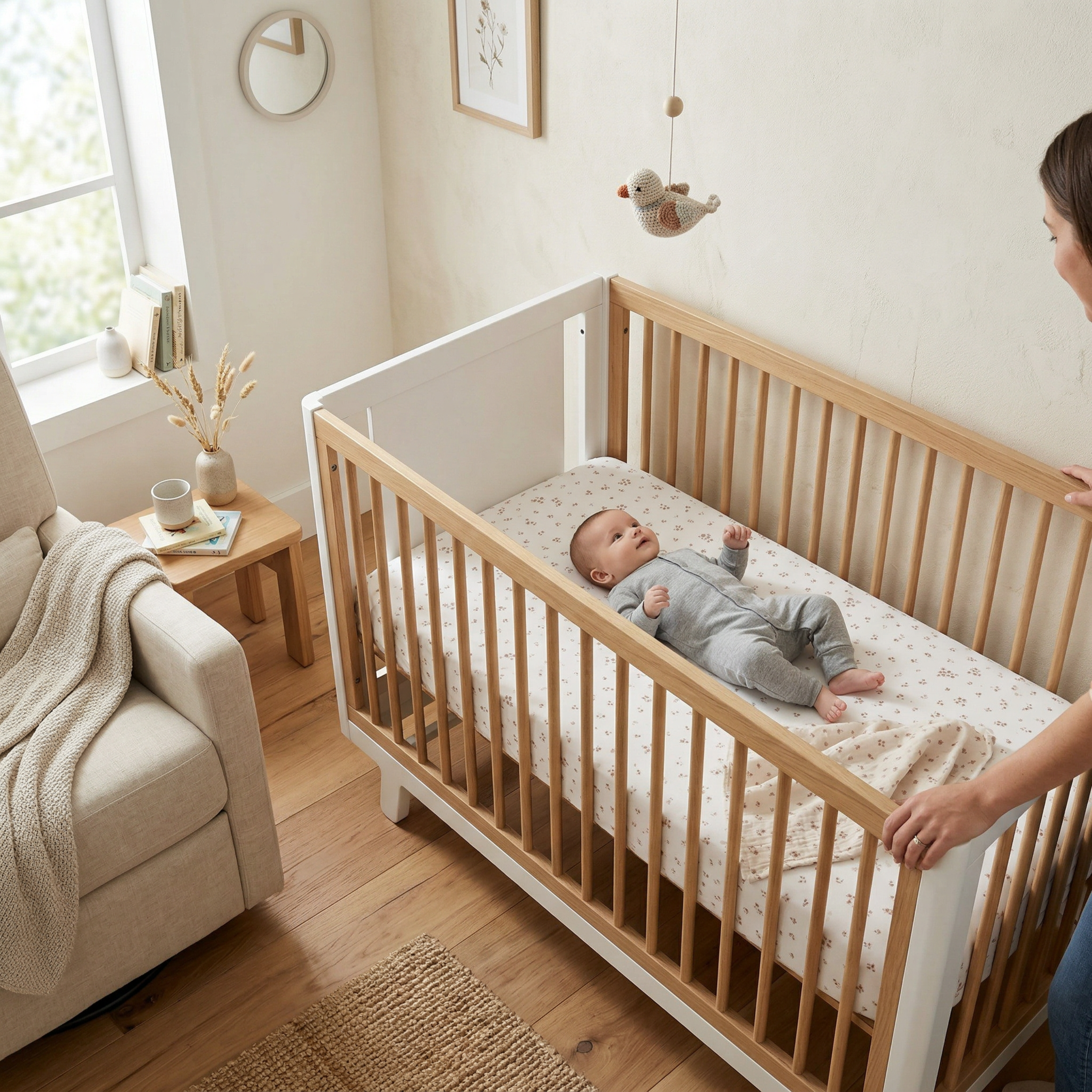 Organic Crib Sheet - Bloom - Makemake Organics